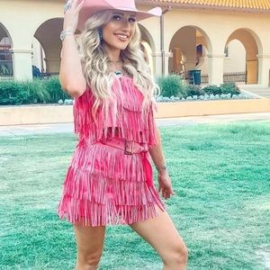 Broadway Girl Rhinestone Fringe Skort